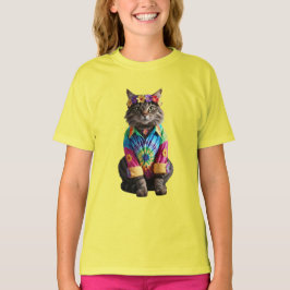 Cute Tabby Hippie Kinder T-Shirt