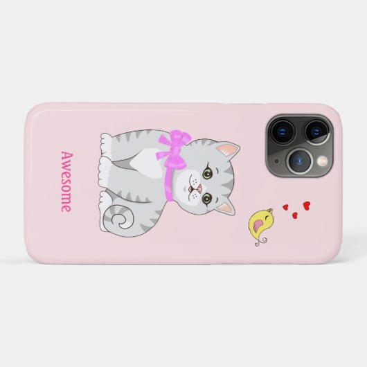 Cute Tabby Kitty Cat op Light Roos Gold Case-Mate iPhone Case (Achterkant (horizontaal))