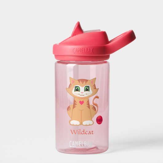 Cute Tabby Ktty Cat Water Flacon Waterfles (Links)