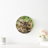 Cute Tabby Maine Coon Cat Kitten Fluffy Head Foto Ronde Klok (Huis)