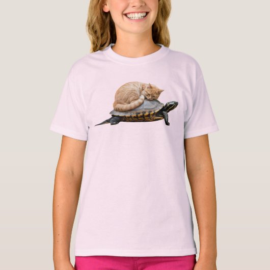 Cute Tabby Schildpad Kinder T-Shirt (Voorkant)
