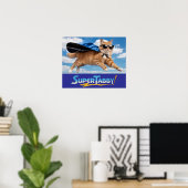 Cute Tabby Superheldenposter Poster (Thuiskantoor)