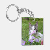 Cute Tabby & White Kitten in de Sleutelhanger Flow (Voorkant Links)