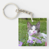 Cute Tabby & White Kitten in de Sleutelhanger Flow (Voorkant)