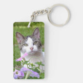 Cute Tabby & White Kitten in de Sleutelhanger Flow (achterkant)