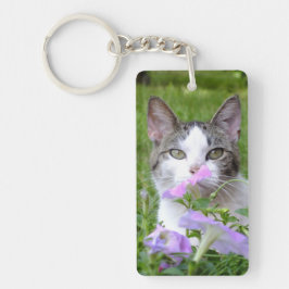 Cute Tabby & White Kitten in de Sleutelhanger Flow