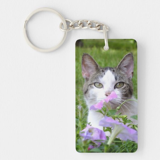 Cute Tabby & White Kitten in de Sleutelhanger Flow (Voorkant)