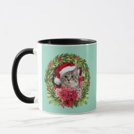 Cute Tabby Wreath Christmas Mok