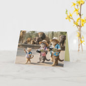 Cute Tabby Zoo Greeting Card Kaart (Gele Bloem)