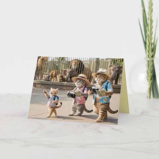 Cute Tabby Zoo Greeting Card Kaart (Voorkant)