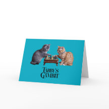 Cute Tabby's Gambit Wenskaart