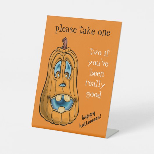 Cute Tabletop Sign for Halloween Snoep Bowl Reclamebord Met Voetstuk (Voorkant)