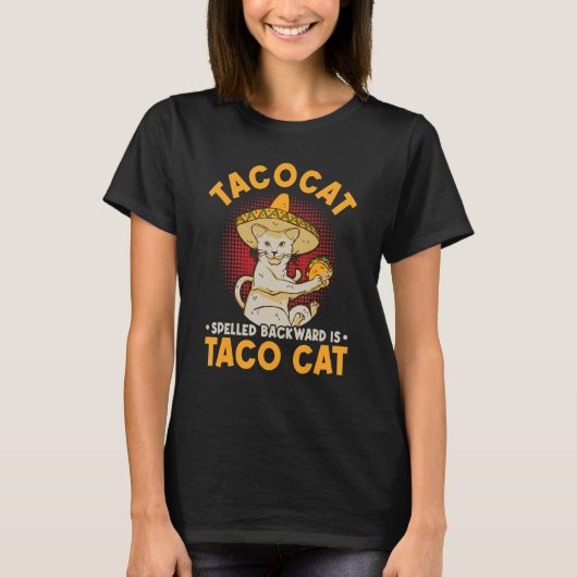 Cute Taco Cat Spelling Backwards T-shirt (Voorkant)