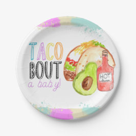 Cute taco Fiesta thema babydouchepapier bord