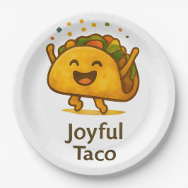 Cute Taco Fiesta Verjaardag Papieren Borden 9" Din Bordje