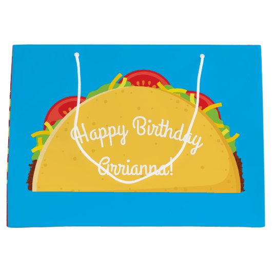 Cute Taco Kinder 1st Birthday Party Mexican Food Groot Cadeauzakje (Voorkant)