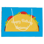 Cute Taco Kinder 1st Birthday Party Mexican Food Groot Cadeauzakje (Achterkant)