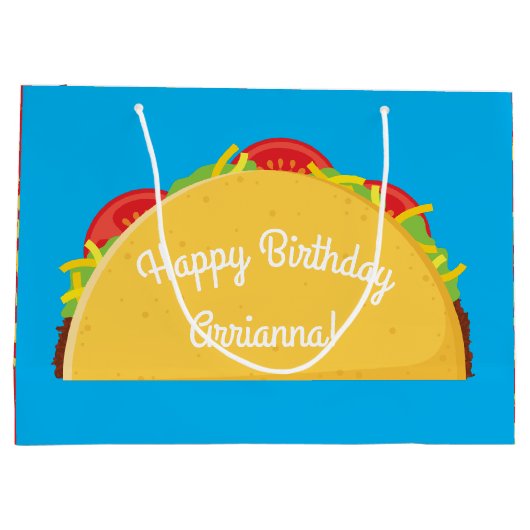 Cute Taco Kinder 1st Birthday Party Mexican Food Groot Cadeauzakje (Achterkant)
