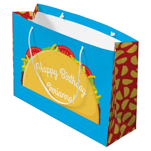 Cute Taco Kinder 1st Birthday Party Mexican Food Groot Cadeauzakje (Achterkant Gekanteld)
