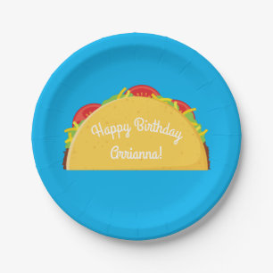 Cute Taco Kinder 1st Birthday Party Mexican Food Papieren Bordje