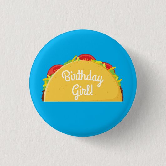Cute Taco Kinder 1st Birthday Party Mexican Food Ronde Button 3,2 Cm (Voorkant)