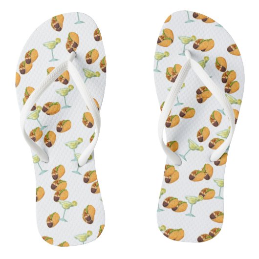 Cute Taco Margarita Pattern Mexican Food Teenslippers (Voetbed)