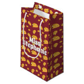 Cute Taco Pattern Name Gift Bag Klein Cadeauzakje (Voorkant Gekanteld)