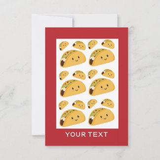 Cute Taco Pattern Name Note Kaart