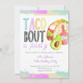 Cute taco thema feista kind verjaardagsuitnodiging kaart (Voorkant)