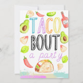 Cute taco thema feista kind verjaardagsuitnodiging kaart (Achterkant)
