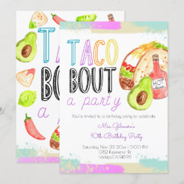 Cute taco thema feista kind verjaardagsuitnodiging kaart