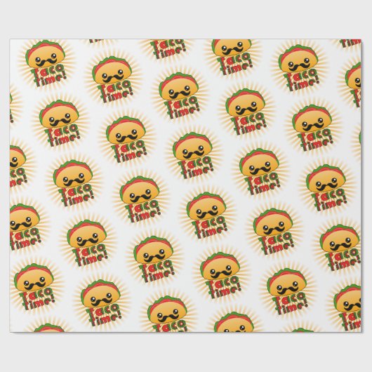 Cute Taco Time Pattern Cadeaupapier (Vlak)