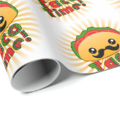Cute Taco Time Pattern Cadeaupapier (Rol Hoek)