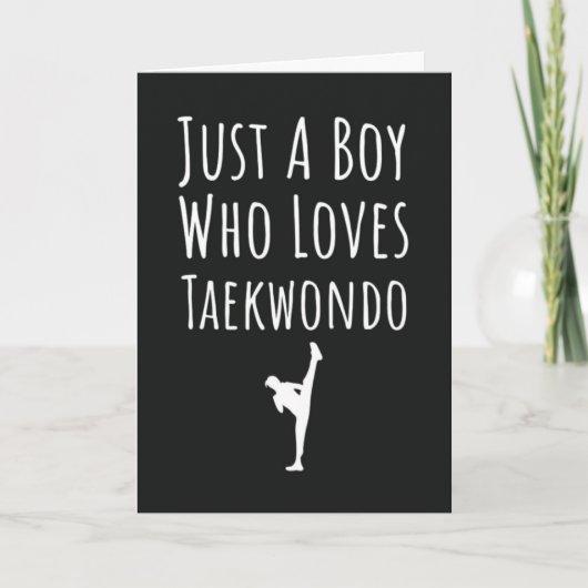Cute Taekwondo Cards For Baby Boys Kids TKD Fight Kaart (Voorkant)