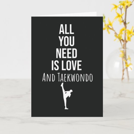 Cute Taekwondo Cards Martial Arts Japan Kaart (Gele Bloem)