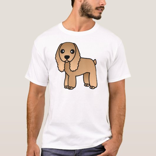 Cute Tan/Cream Cocker Spaniel Cartoon T-shirt (Voorkant)