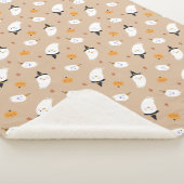 Cute Tan Ghost en Pumpkin Sherpa Blanket Sherpa Deken (3/4)