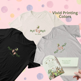 Cute Tan-Skin Babyvoetjes Hart Mama en Rups Tri-Blend Shirt