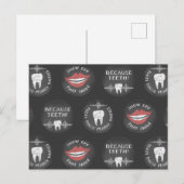 Cute Tandarts Patroon - Grappige Tandartsassistent Briefkaart (Voorkant / Achterkant)