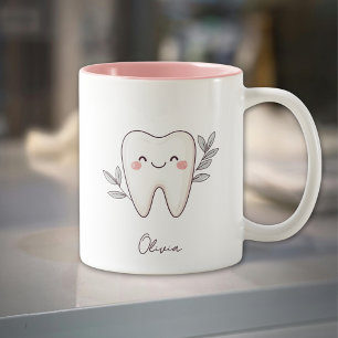 Cute Tandarts Persoonlijke Roze 325 ml Tweekleurige Koffiemok