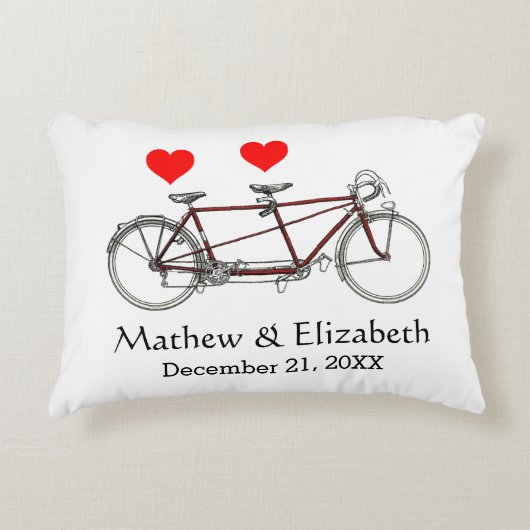  cute tandem - aangepaste bruiloft decoratief kussen (Voorkant)