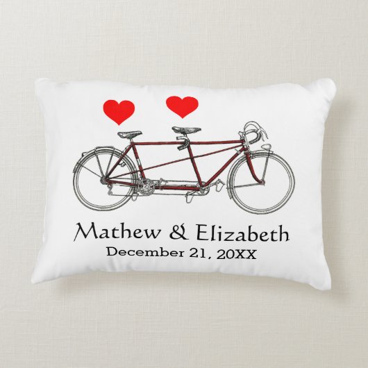  cute tandem - aangepaste bruiloft decoratief kussen (Achterkant)