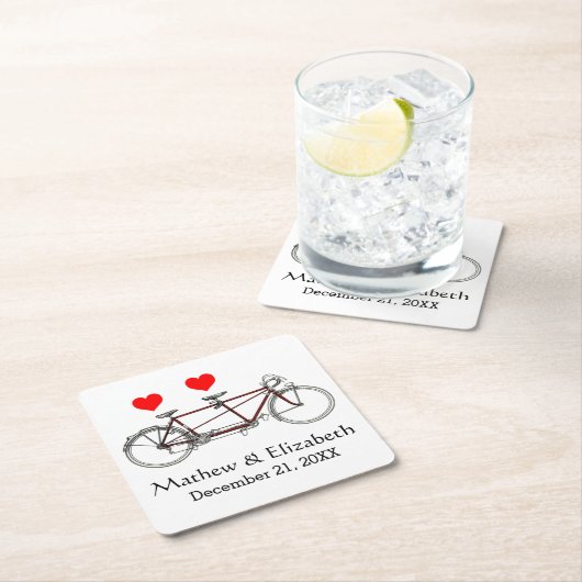  cute tandem - aangepaste bruiloft kartonnen onderzetters (Insitu)