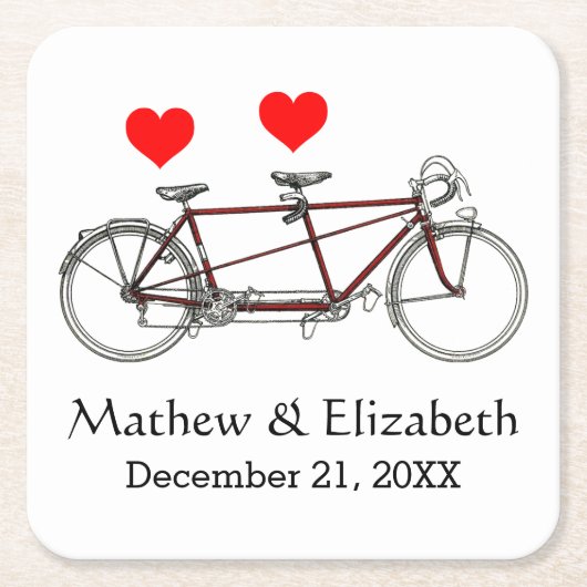  cute tandem - aangepaste bruiloft kartonnen onderzetters (Voorkant)