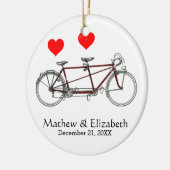  cute tandem - aangepaste bruiloft keramisch ornament (Links)