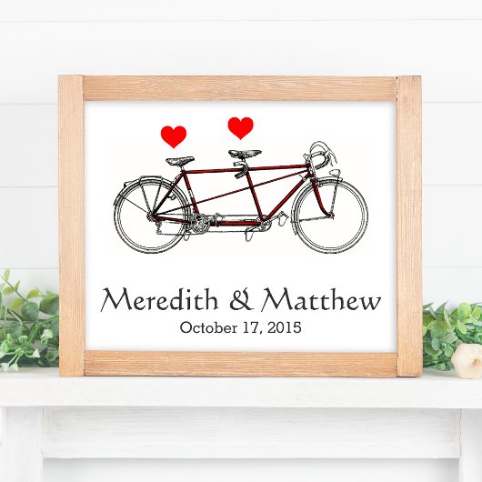 cute tandem - aangepaste bruiloft poster