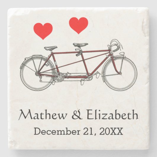  cute tandem - aangepaste bruiloft stenen onderzetter (Voorkant)