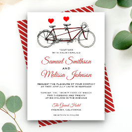  cute Tandem Bicycle Wedding Uitnodiging