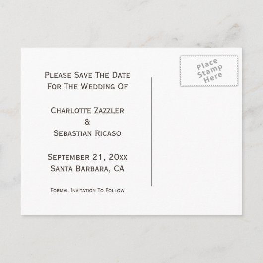 Cute Tandem Bike Bride and Groom Wedding Aankondigingskaart (Achterkant)