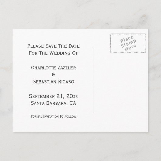 Cute Tandem Bike Bride and Groom Wedding Aankondigingskaart (Achterkant)